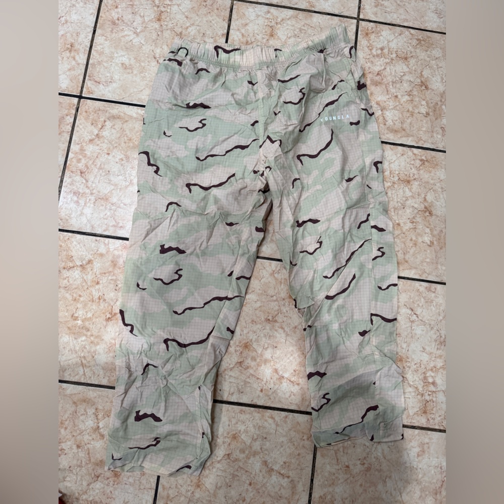 YoungLA Light Green Camo Jogger Pants